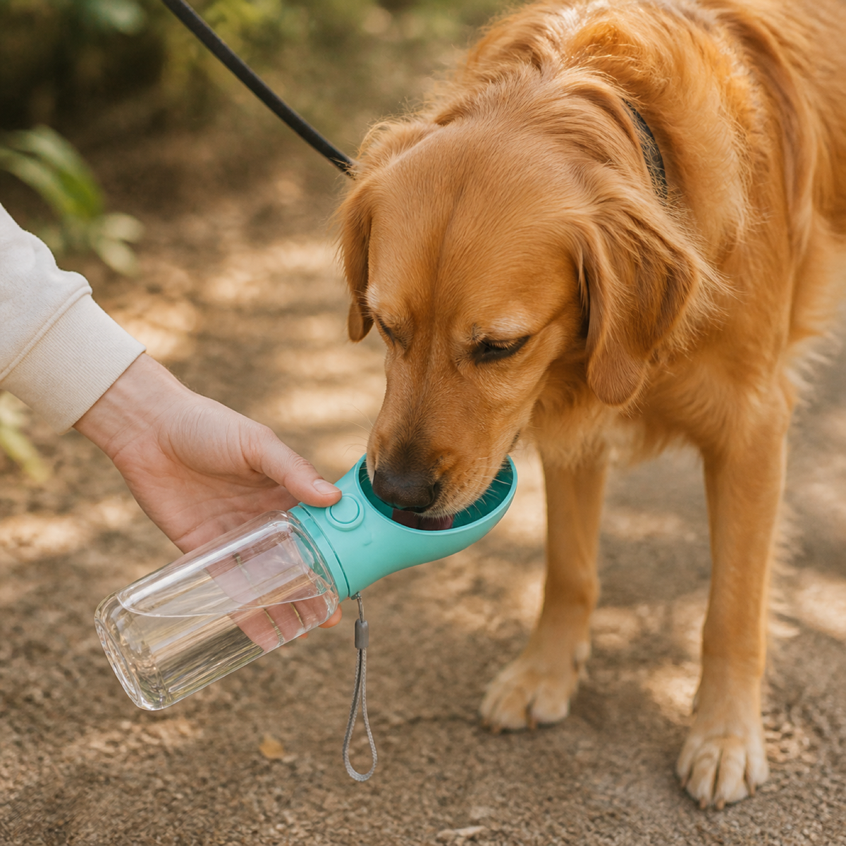 Botella con bebedero para perros · 550 ml