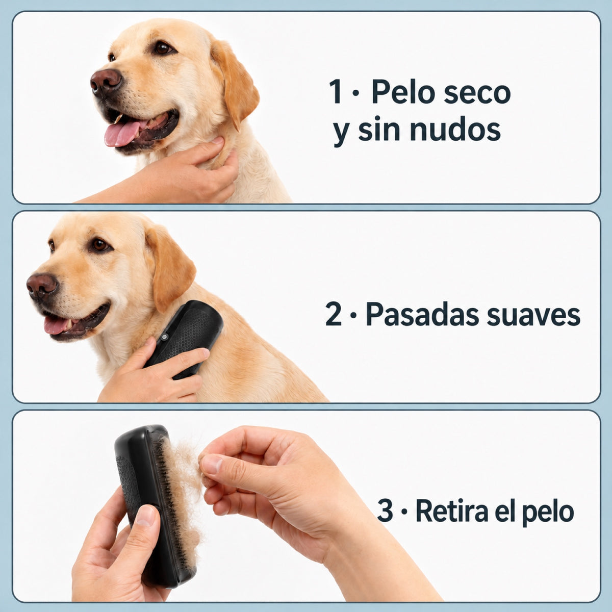 Cepillo para la muda de perros y gatos