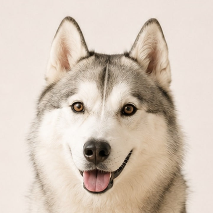 Rostro del husky de Punto Peludo